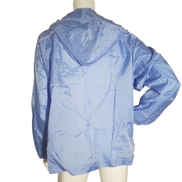 Vintage Ralph Lauren Polo Jeans Blue Nylon Windbreaker Hoodie Jacket M - Picture 4 of 7